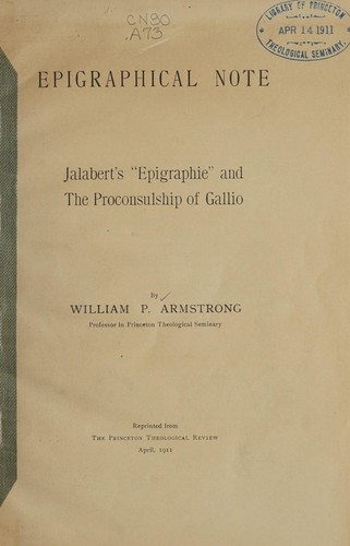 Cover for Epigraphical note