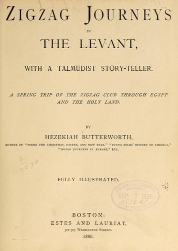 Cover for Zigzag journeys in the Levant