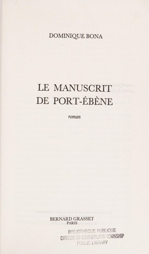 Cover for Le manuscrit de Port-Ebène