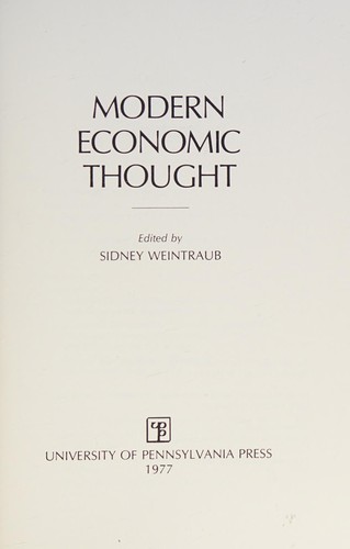 Cover for Modern Economic Thought