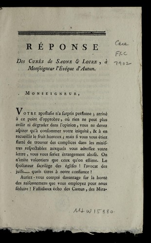 Cover for Re ponse