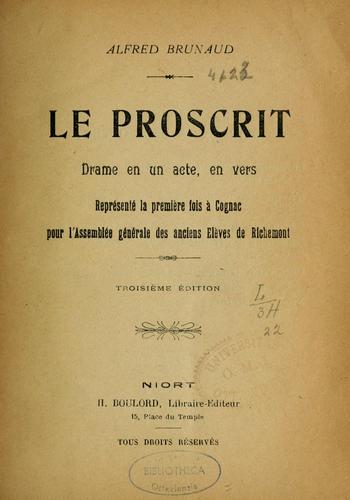 Cover for Le proscrit