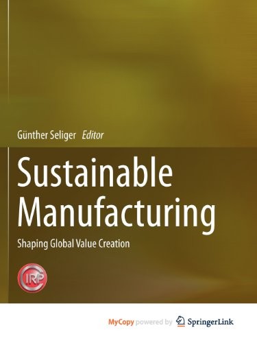 Cover for Sustainable Manufacturing