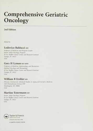 Cover for Comprehensive geriatric oncology