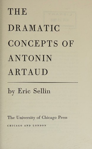 Cover for The dramatic concepts of Antonin Artaud.