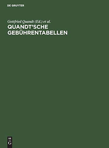 Cover for Quandt'sche Gebührentabellen