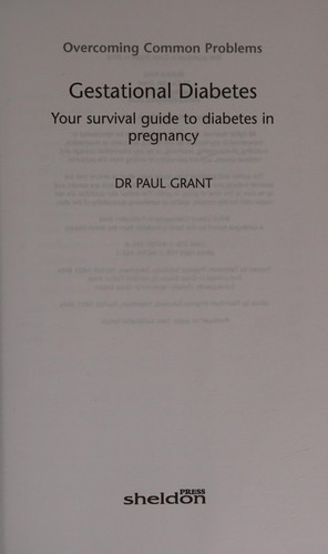 Cover for Gestational Diabetes
