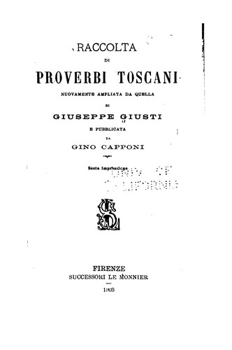 Cover for Raccolta di proverbi toscani