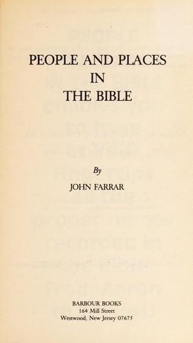 Cover for People and Places in the Bible (Bible Reference Library)