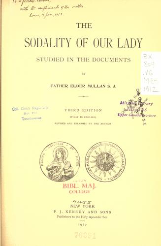 Cover for The Sodality of Our Lady