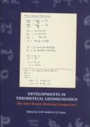 Cover for Developments in theoretical geomechanics