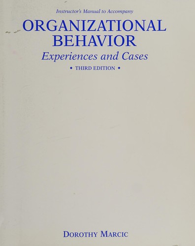Cover for Instructor's manual to accompany organizational behaviour