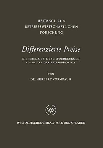 Cover for Differenzierte Preise