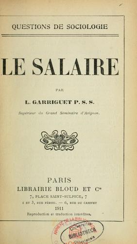 Cover for Le Salaire