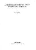 Cover for An introduction to the study of classical Armenian