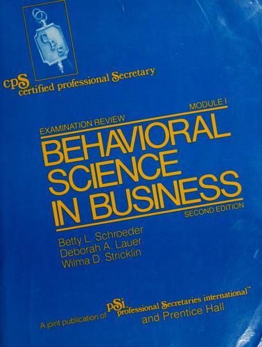 Cover for Behavioral science in business