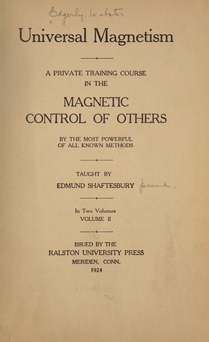Cover for Universal magnetism
