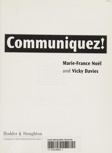 Cover for Communiquez!