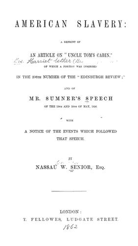 Cover for American slavery