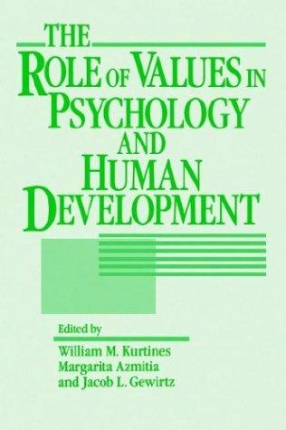 Cover for The Role of values in psychology and human development