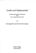Cover for Goethe und Hofmannsthal: Facetten analogischer Dichtkunst oder wo versteckt man die Tiefe?