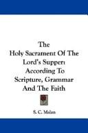 Cover for The Holy Sacrament Of The Lord's Supper