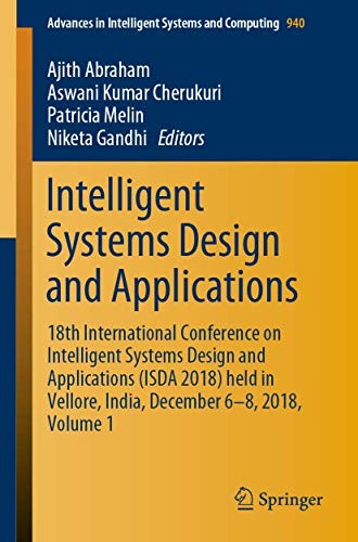 Cover for Intelligent Systems Design and Applications