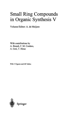 Cover for Small ring compounds in organic synthesis.