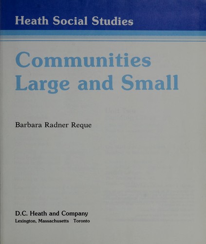 Cover for Communities Large and Small