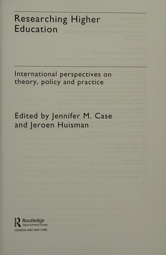 Cover for Researching Higher Education