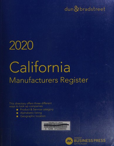 Cover for Harris California Manufacturers Directory 2020