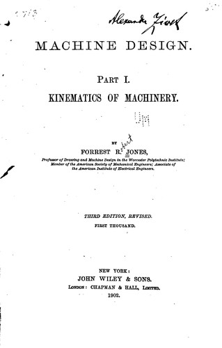 Cover for Machine Design ...