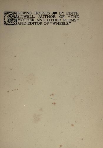 Cover for Clowns' houses