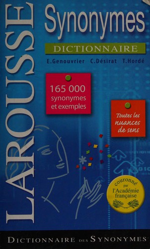 Cover for Dictionnaire synonymes