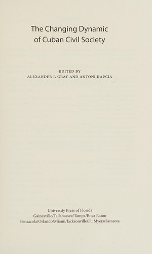 Cover for The changing dynamic of Cuban civil society