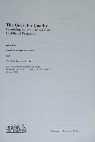 Cover for The quest for quality