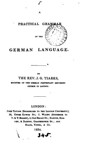 Cover for A practical grammar of the German language