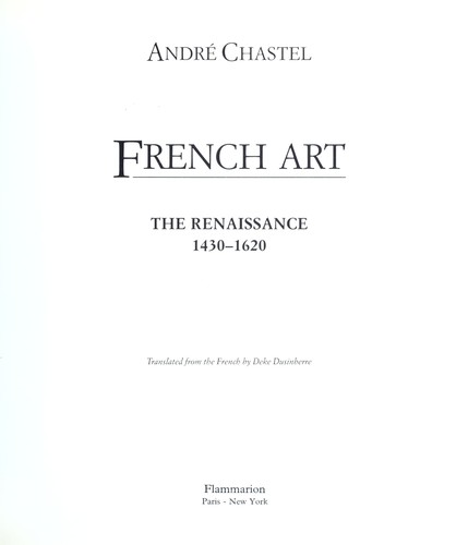 Cover for French Art Renaissance 1430-1620