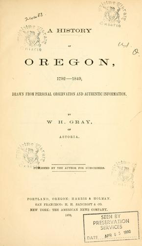 Cover for A  history of Oregon, 1792-1849