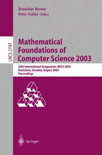 Cover for Mathematical Foundations of Computer Science 2003