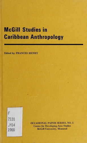 Cover for McGill studies in Caribbean anthropology