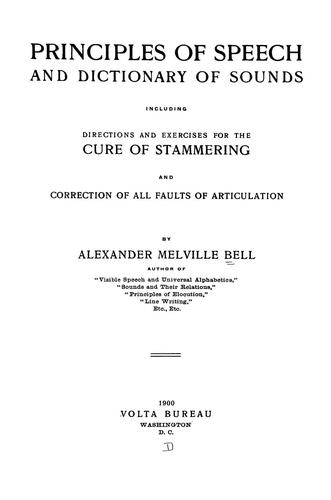 Cover for Principles of speech and dictionary of sounds