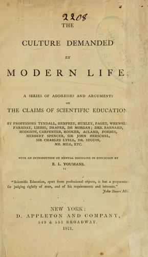 Cover for The culture demanded by modern life