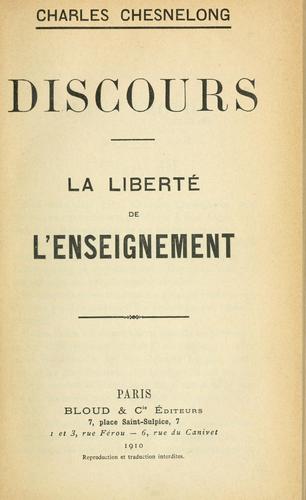 Cover for Discours