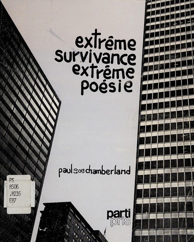 Cover for Extreme survivance, etxtrme poesie