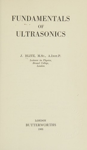 Cover for Fundamentals of ultrasonics