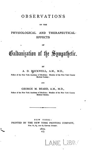 Cover for Observations on the physiological and therapeutical effects of galvanization of the sympathetic