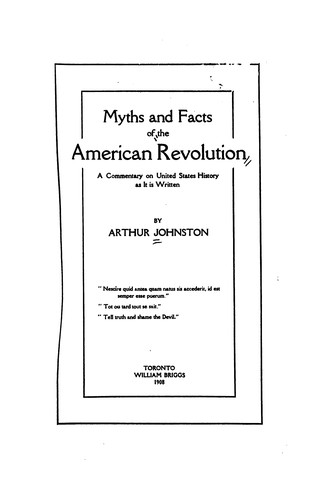 Cover for Myths and facts of the American Revolution