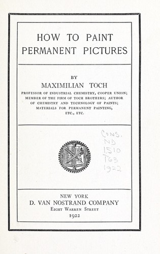 Cover for How to paint permanent pictures