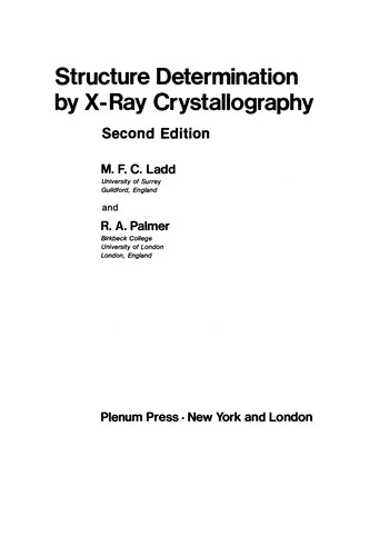 Cover for Structure Determination by X-Ray Crystallography